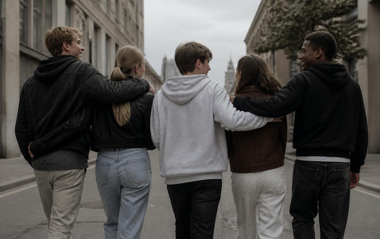 Young people moving forward together